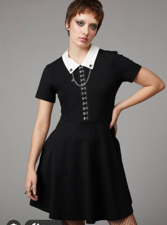 Dangerfield Dresses & Skirts - Black Gothic Collar Dress With Spider Chain Black Friday Brand From Dangerfield